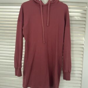 Nordstrom Burgundy Long Sleeve Hoodie Dress